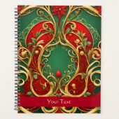 Rode Groene Bloemen Kerstvakantie Planner (Voorkant)