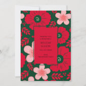 Rode Groene Bloemen Waterverf Botanische Vakantie  (Voorkant)