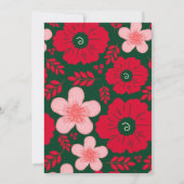 Rode Groene Bloemen Waterverf Botanische Vakantie  (Achterkant)