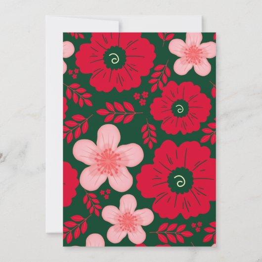 Rode Groene Bloemen Waterverf Botanische Vakantie 