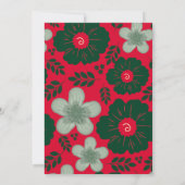 Rode Groene Bloemen  Waterverf Vakantie Kaart (Achterkant)