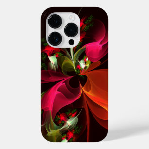 Rode Groene Bloemige Moderne Abstracte Kunstpatroo Case-Mate iPhone 14 Pro Hoesje