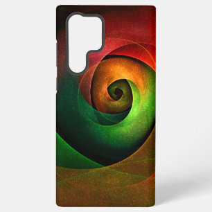 Rode groene bloemrijke moderne abstracte kunstpatr samsung galaxy hoesje