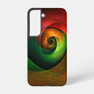 Rode groene bloemrijke moderne abstracte kunstpatr samsung galaxy hoesje