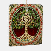 Rode Groene Boom van het Leven Keltische knoop Keramisch Ornament (Rechts)