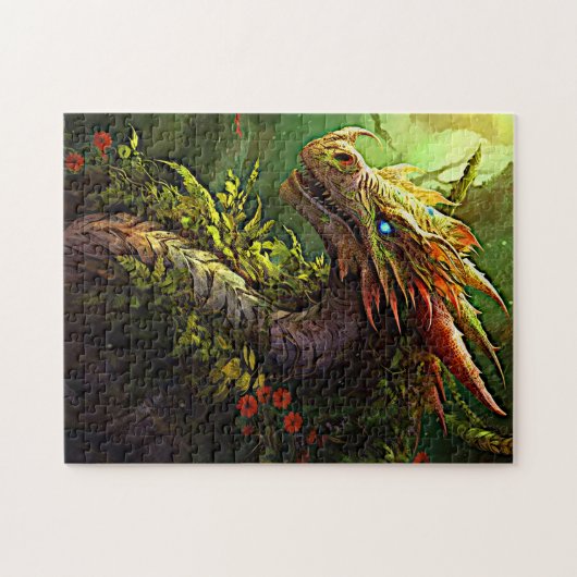 Rode Groene Bosdraak Legpuzzel (Horizontaal)