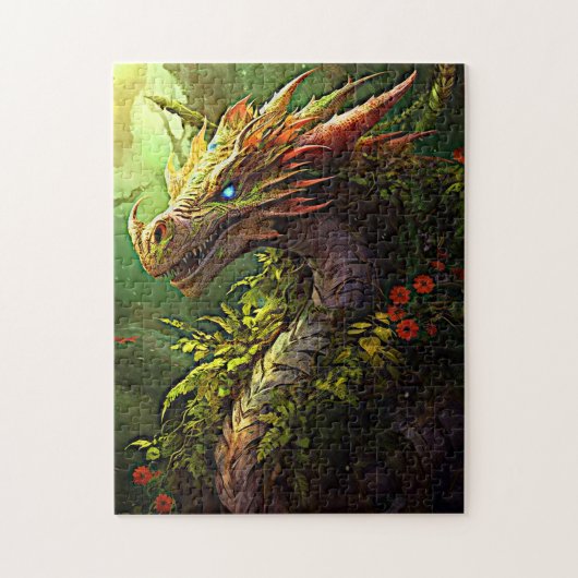 Rode Groene Bosdraak Legpuzzel (Verticaal)