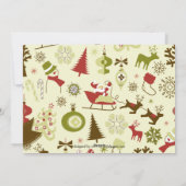 Rode, groene, bruine retro 3 foto's - kerstkaart (Achterkant)