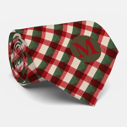 Rode groene Buffalo geruite Kerst Kraag Das (Opgerold)