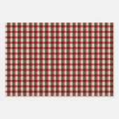 Rode groene Buffalo Plaid Christmas Inpakpapier Vel (Voorkant 3)
