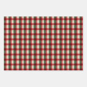 Rode groene Buffalo Plaid Christmas Inpakpapier Vel (Voorkant 2)