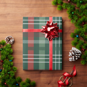 Rode & Groene Buffalo Plaid Persoonlijk Cadeaupapier