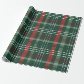 Rode & Groene Buffalo Plaid Persoonlijk Cadeaupapier (Uitgerold)