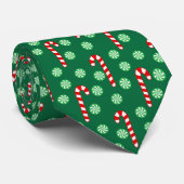 Rode Groene Candy Cane Pepermunt Kerstmannen Stropdas (Opgerold)