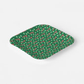 Rode Groene Candy Cane Pepermunt Kerstmis  Papieren Bordje (Gebogen)