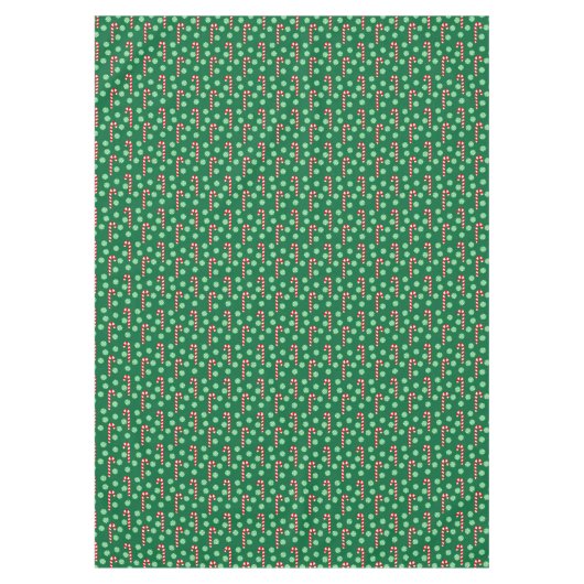 Rode Groene Candy Cane Pepermunt Kerstmis Tafelkleed (Voorkant)
