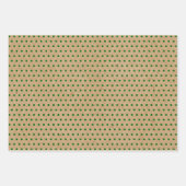 Rode groene Damaspodots op bruine Kraft gekleurd Inpakpapier Vel (Voorkant 2)