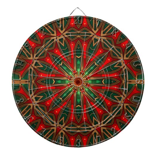 Rode Groene Decoratie Dartbord (Voorkant)