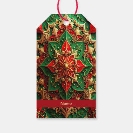 Rode Groene Decoratie Kerstcadeaukaart Cadeaulabel
