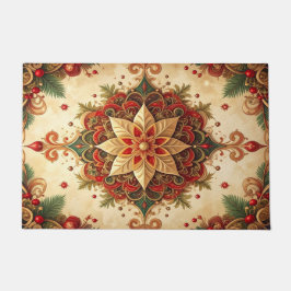 Rode Groene Decoratie Kerstmat Deurmat