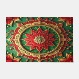 Rode Groene Decoratie Kerstmat Deurmat