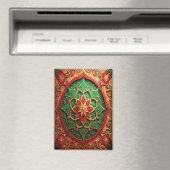 Rode Groene Decoratie Kerstvakantie Magneet (Insitu (Vaatwasser))