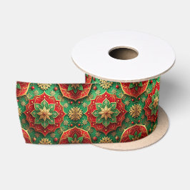 Rode groene decoratieve feest lint