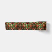 Rode Groene Decoratieve Feest Satijnen Lint (Voorkant)