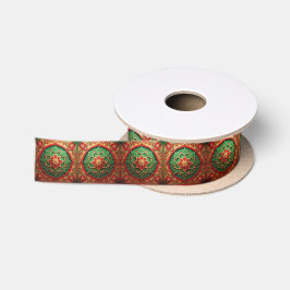 Rode Groene Decoratieve Feest Satijnen Lint