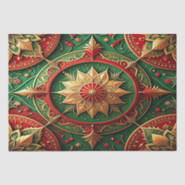 Rode groene decoratieve feest tissuepapier
