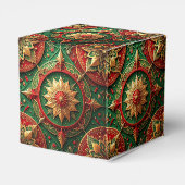 Rode groene decoratieve feestcadeau doos bedankdoosjes (Achterkant)