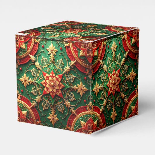 Rode groene decoratieve feestelijke cadeauverpakki bedankdoosjes (Voorkant Zijde)
