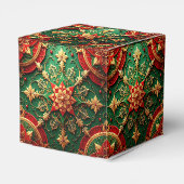 Rode groene decoratieve feestelijke cadeauverpakki bedankdoosjes (Achterkant)