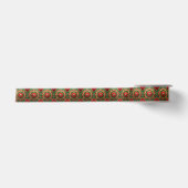 Rode Groene Decoratieve Feestelijke Satijnen Lint (Voorkant)