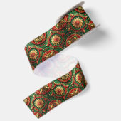 Rode Groene Decoratieve Feestelijke Satijnen Lint (Achterkant)