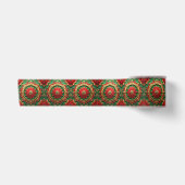 Rode Groene Decoratieve Feestelijke Satijnen Lint (Voorkant)