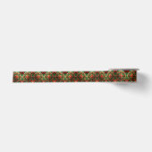Rode Groene Decoratieve Feestelijke Satijnen Lint (Voorkant)