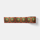 Rode groene decoratieve feestelijke satijnen lint (Voorkant)