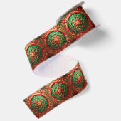 Rode groene decoratieve feestelijke satijnen lint (Achterkant)