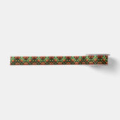 Rode Groene Decoratieve Feestelijke Satijnen Lint (Voorkant)