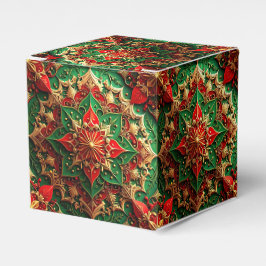 Rode groene decoratieve feestelijkheidsfavorietend bedankdoosjes