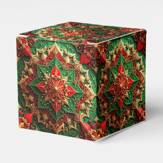 Rode groene decoratieve feestelijkheidsfavorietend bedankdoosjes (Voorkant Zijde)