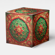 Rode groene decoratieve feestgunstdoos