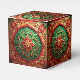 Rode groene decoratieve feestgunstdoos bedankdoosjes