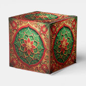 Rode groene decoratieve feestgunstdoos bedankdoosjes (Achterkant)