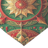 Rode groene decoratieve feesttafel loper (Hoek)
