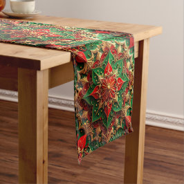 Rode groene decoratieve feesttafel loper