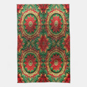 Rode groene decoratieve kerst keukenhanddoek (Verticaal)