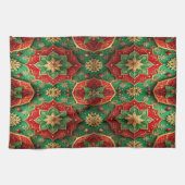 Rode groene decoratieve kerst keukenhanddoek (Horizontaal)