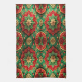 Rode groene decoratieve kerst keukenhanddoek (Verticaal)